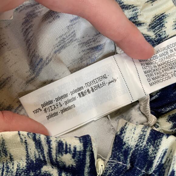 Zara Pants Women L Large Multi Elastic Waistband Side Zip Pockets Satin Printed - Picture 8 of 12